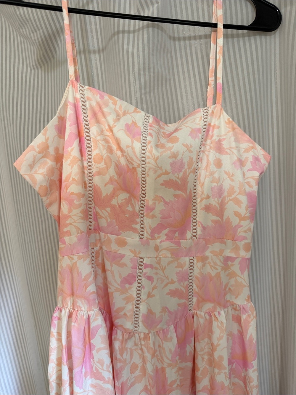 Women’s Pink Floral Spaghetti-Strap Dress